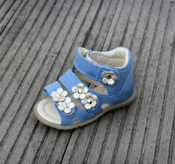 (2090-14) Emel Blue Flower Sandals