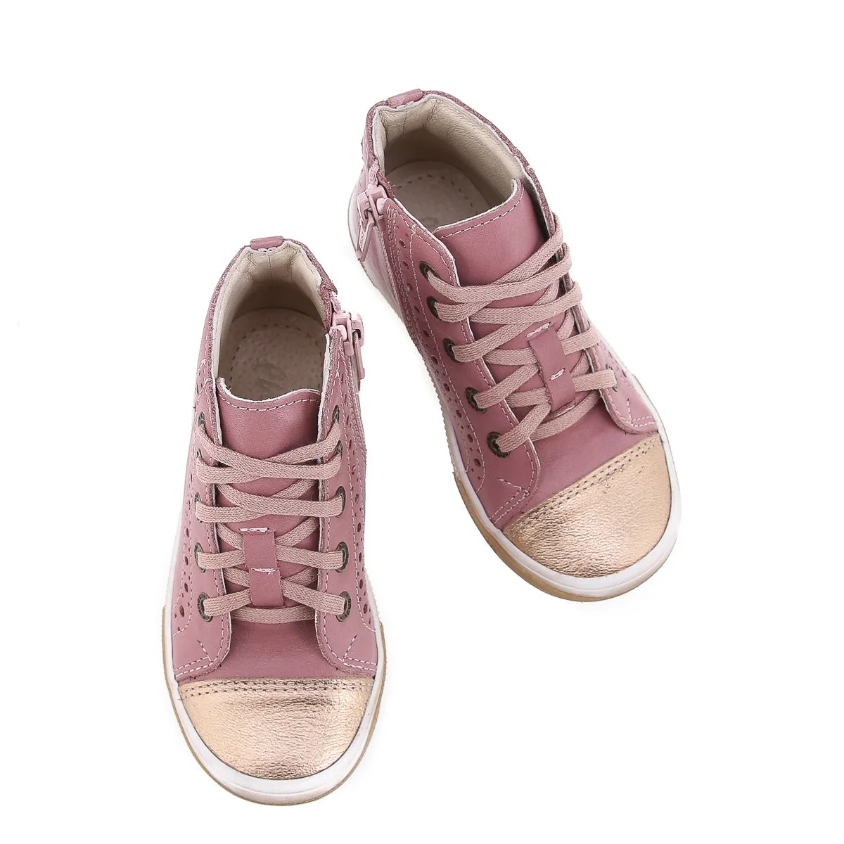 (2148E-7) pink trainers with zipper