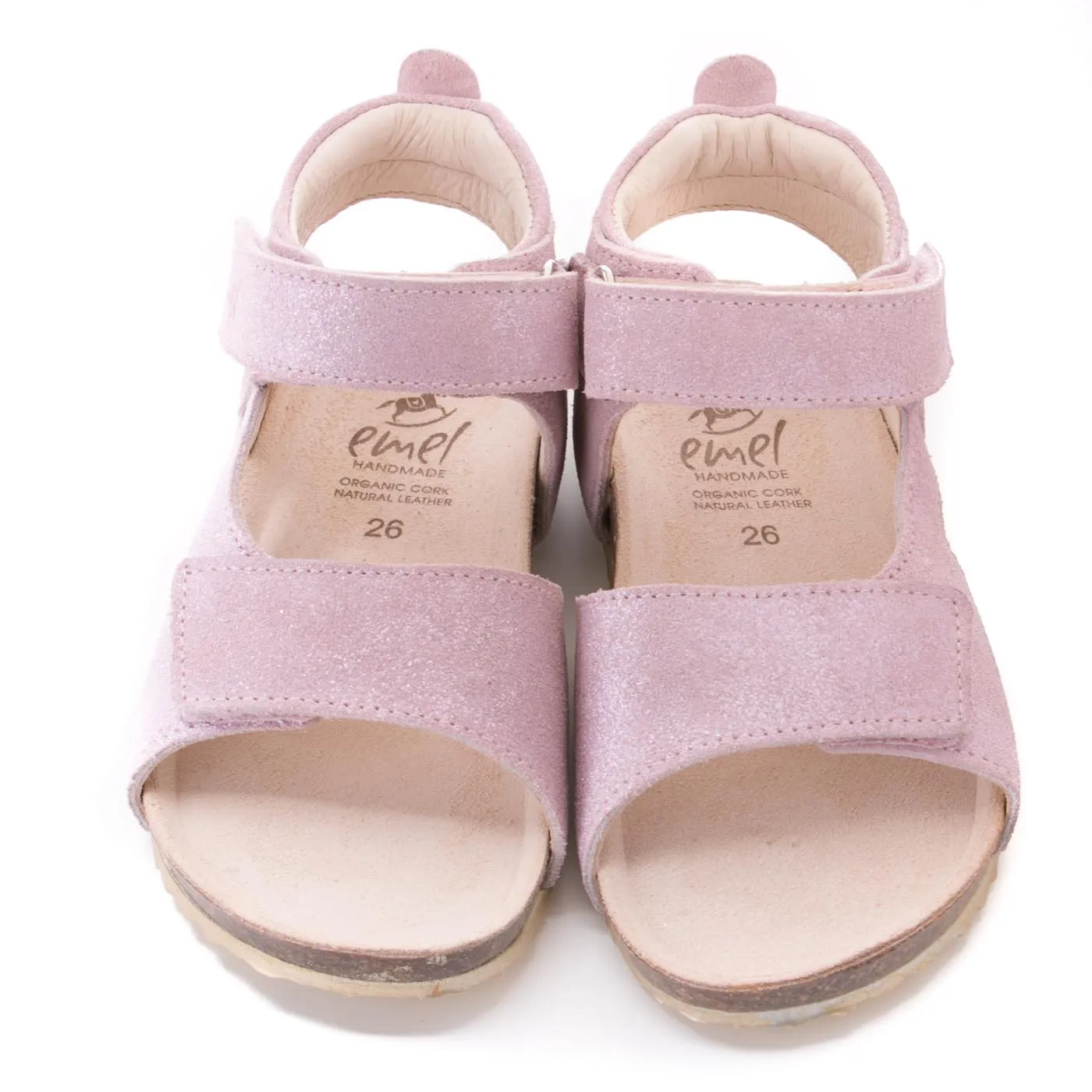 (2508A-3/2509A-3) Emel  pink shiny velcro sandals