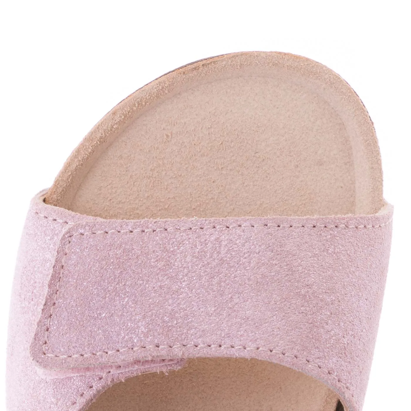 (2508A-3/2509A-3) Emel  pink shiny velcro sandals