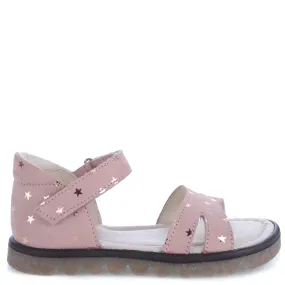 (2631B) Emel pink velcro sandals stars