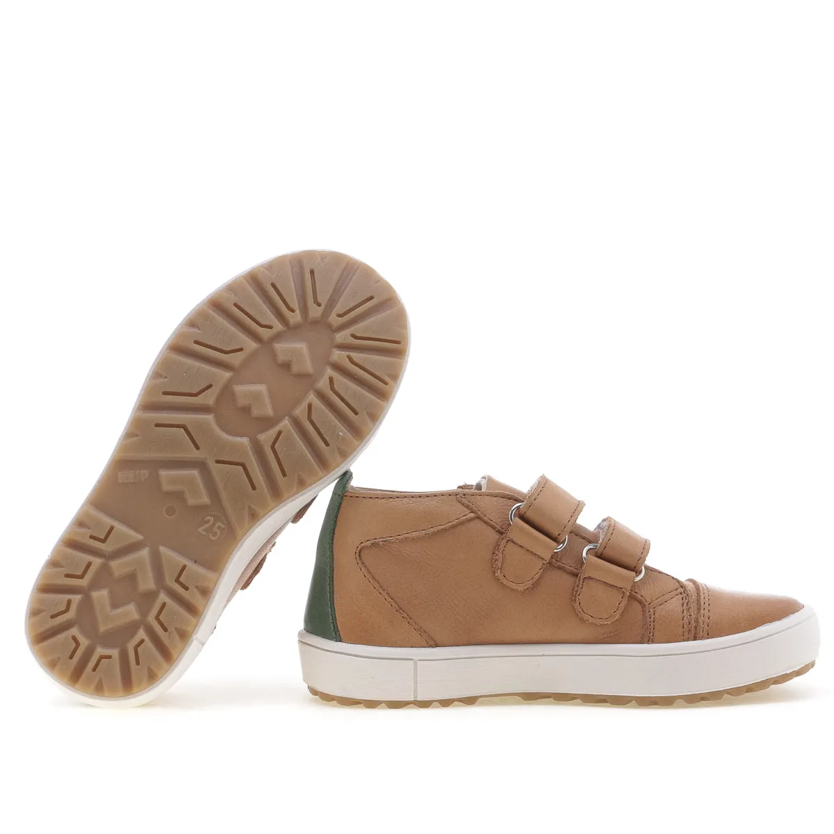 (2634-20) Low Velcro Trainers cognac