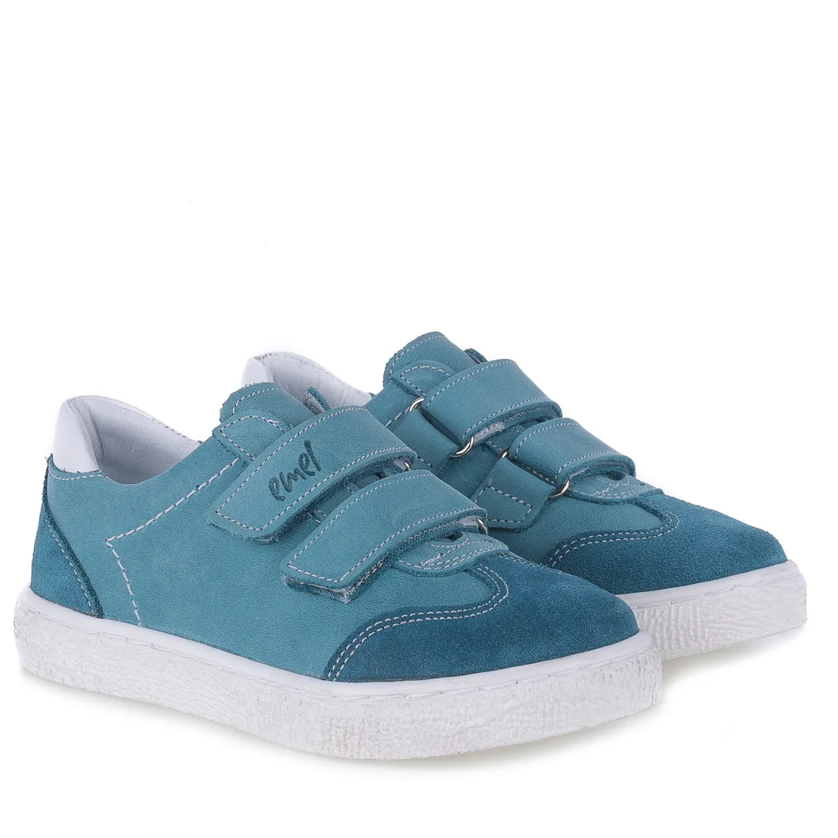 (2708D-4) Low Velcro sneakers blue all