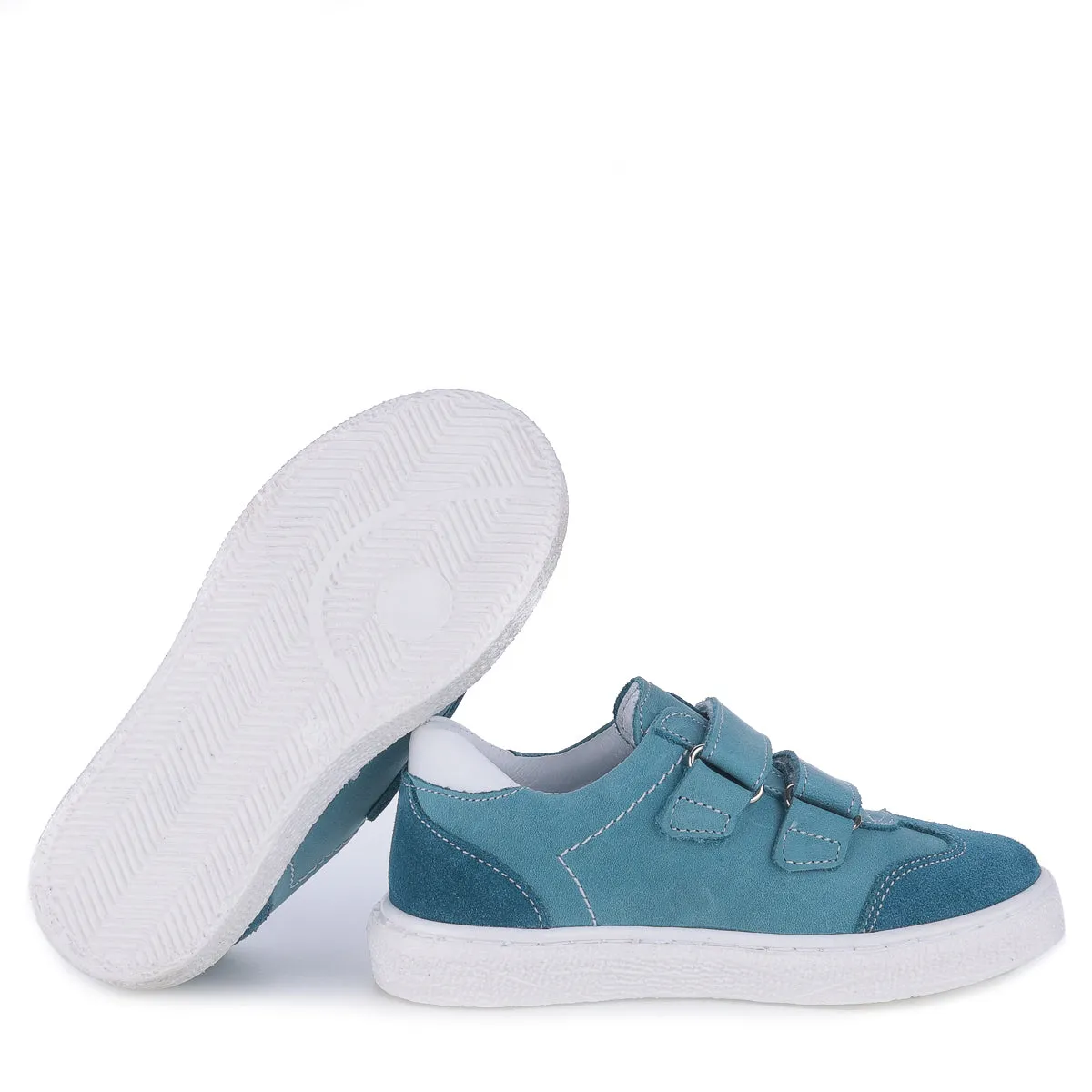 (2708D-4) Low Velcro sneakers blue all