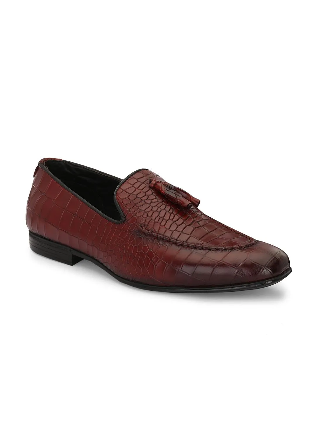 Alberto Torresi Genuine Leather Tassel Loafer Textured