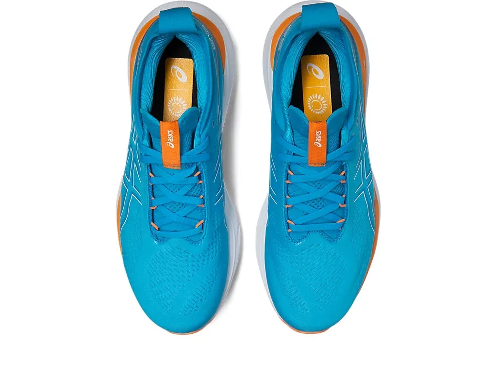 Asics Gel Nimbus 25 Men's Running Shoes - Island Blue/Sun Peach