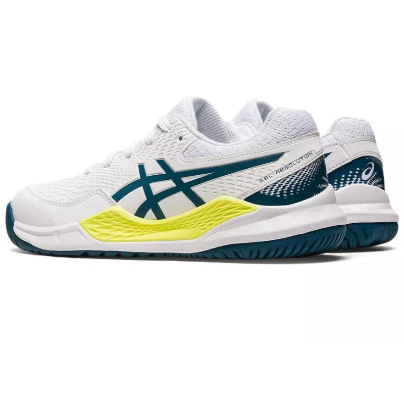 Asics Gel Resolution 9 GS Kids Tennis Shoes - White / Restful Teal