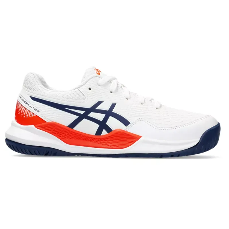 Asics Gel Resolution 9 GS Kids Tennis Shoes - White/Blue Expanse