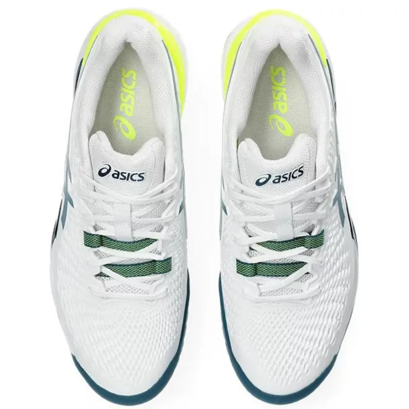 Asics Gel Resolution 9 Mens Tennis Shoes - White/Restful Teal