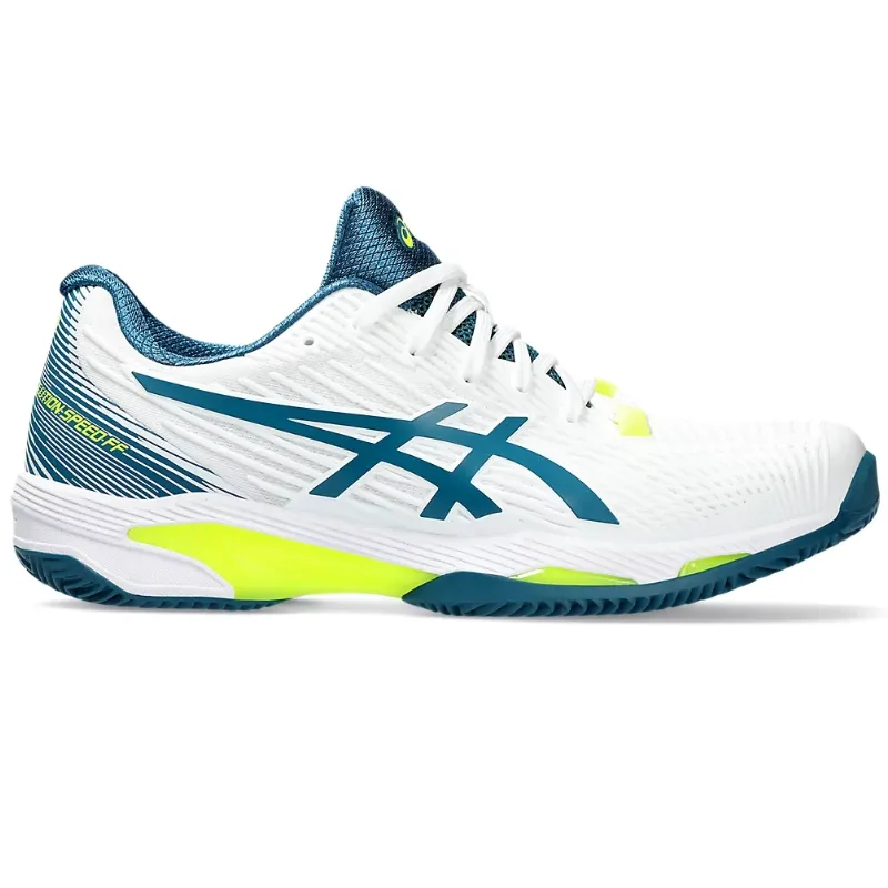 Asics Solution Speed FF 2 Clay Mens Tennis Shoes - White/Restful Teal