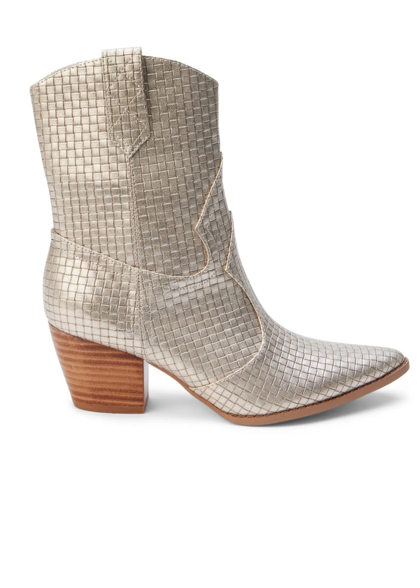 Bambi Ankle Boot in Gold Weave