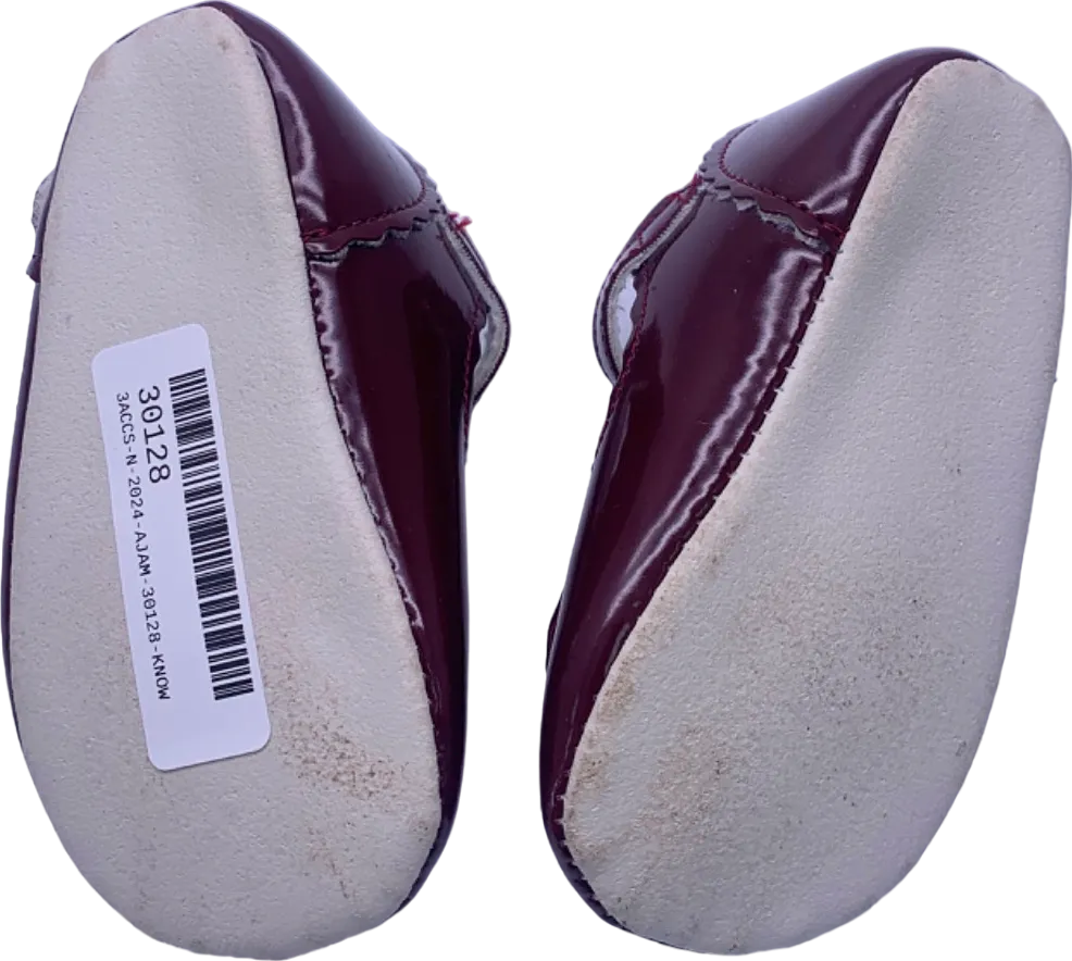 Baypods Burgundy Mary Jane Baby Shoes UK 3