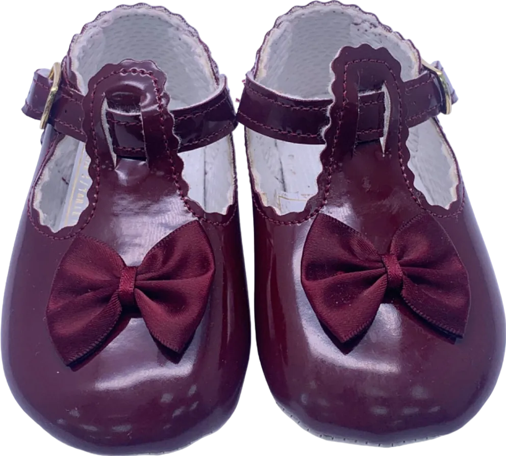 Baypods Burgundy Mary Jane Baby Shoes UK 3