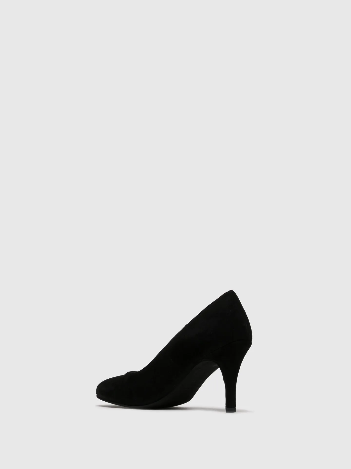 Black Suede Round Toe Pumps