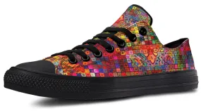 Blottered Grid Low Top Shoes