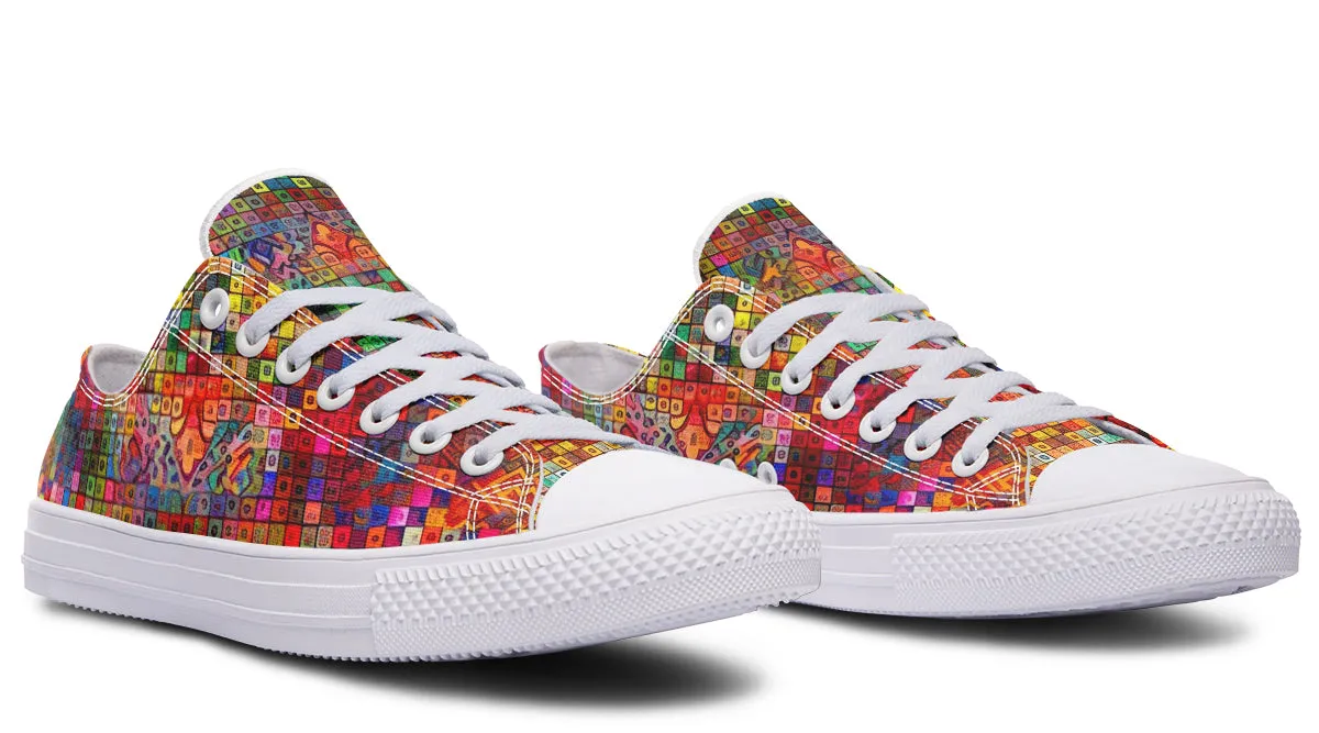 Blottered Grid Low Top Shoes