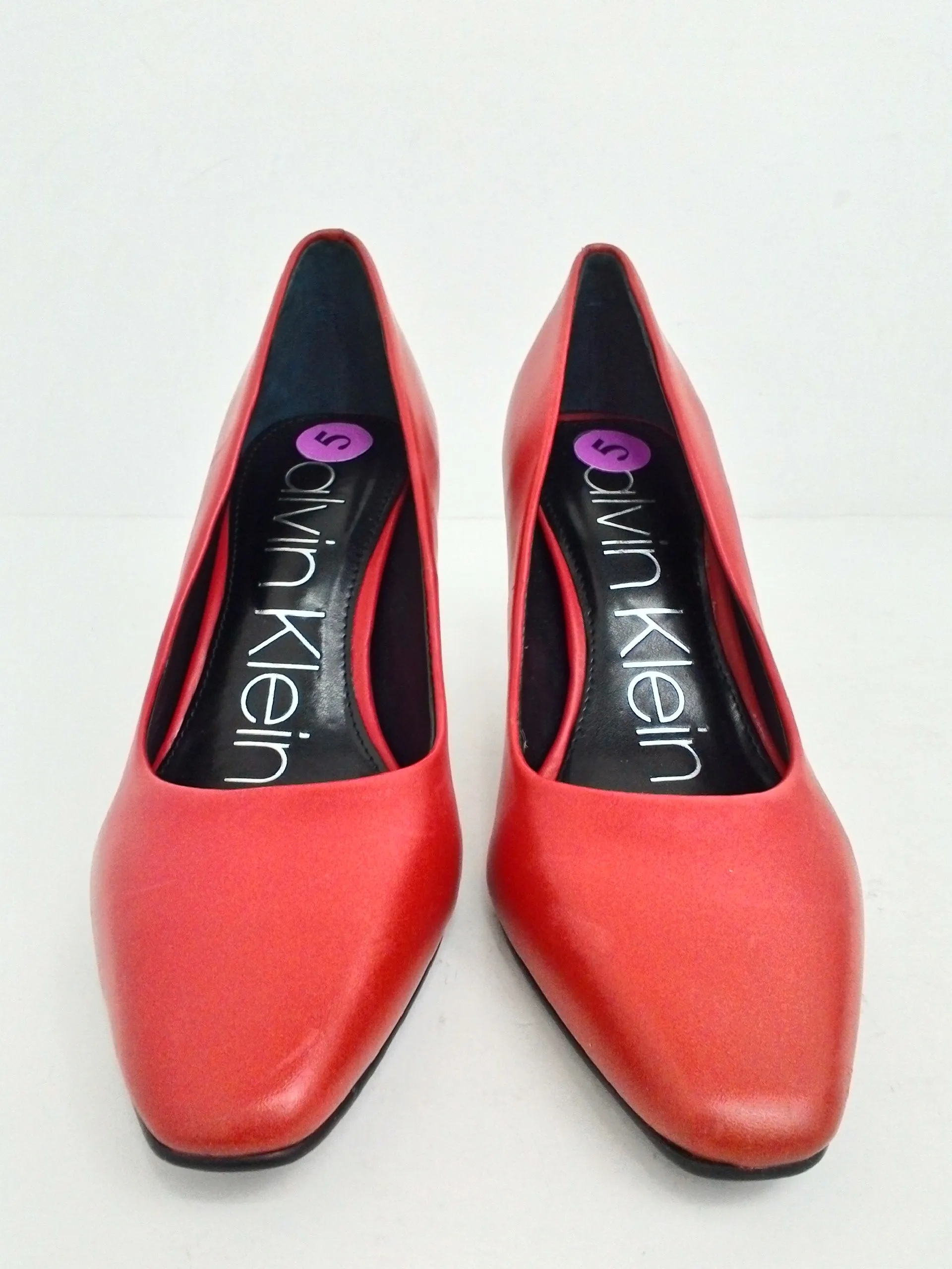 Calvin Klein Women's Nita Red Leather Pumps Size 5 M