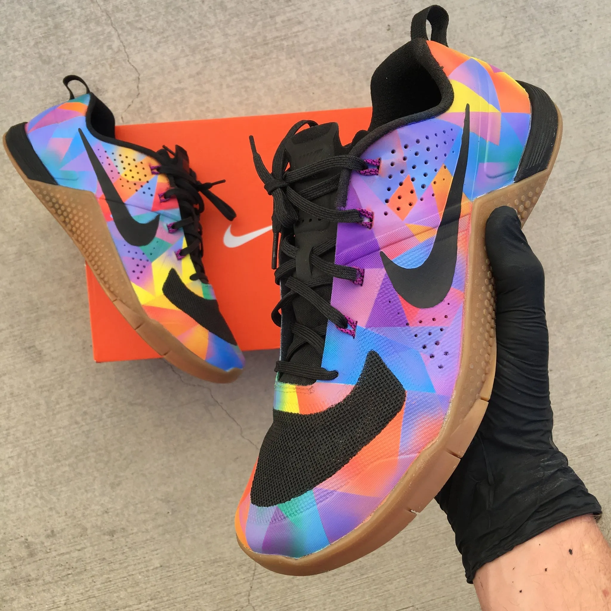 Custom Painted Nike Metcon 4 'Prism'