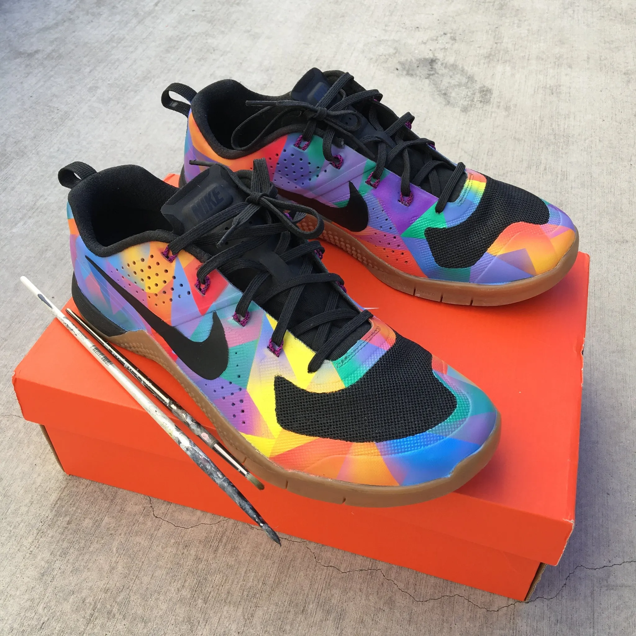 Custom Painted Nike Metcon 4 'Prism'