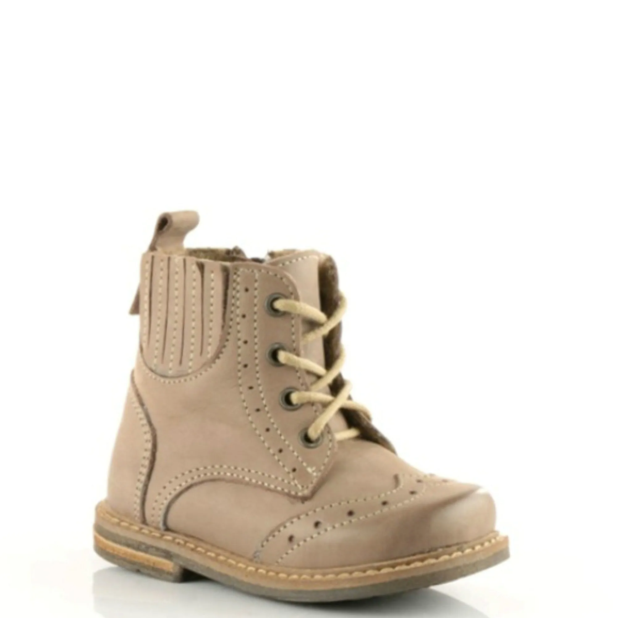 (EY2519) Emel Light Brown Boots with zipper