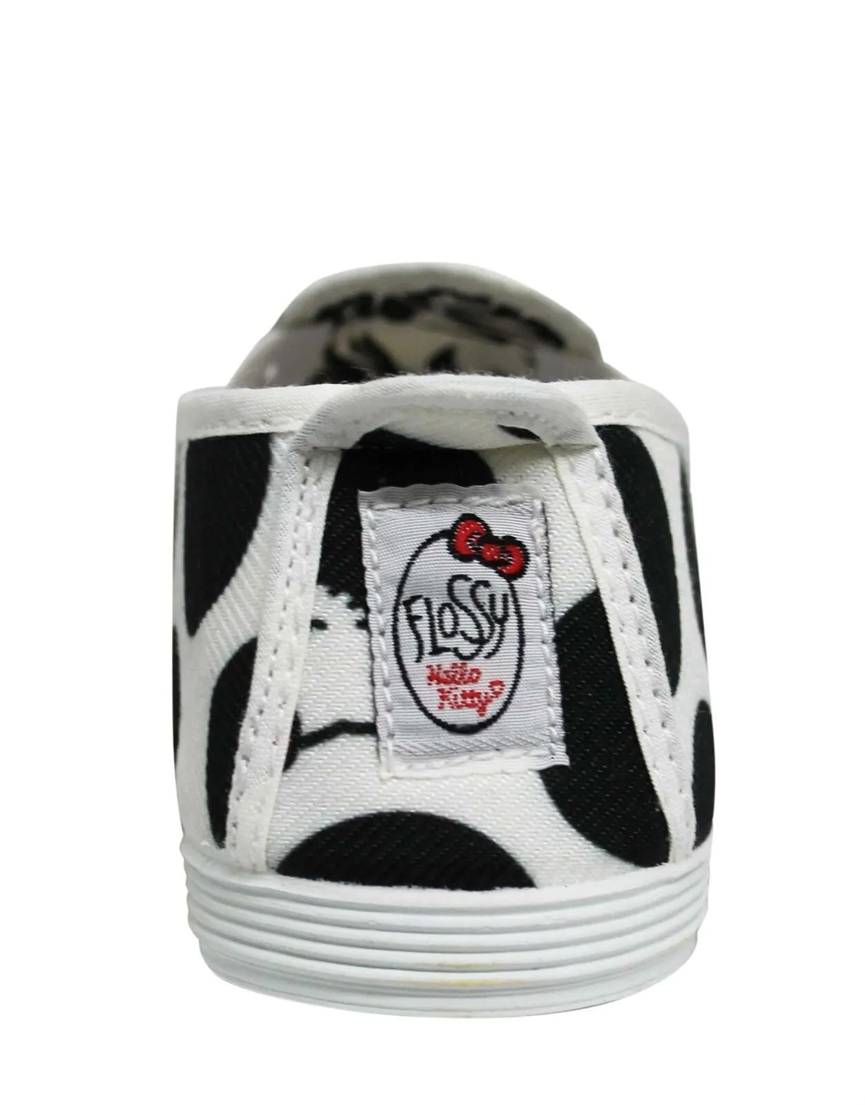 Flossy Style Hello Kitty Womens Black/White Plimsolls