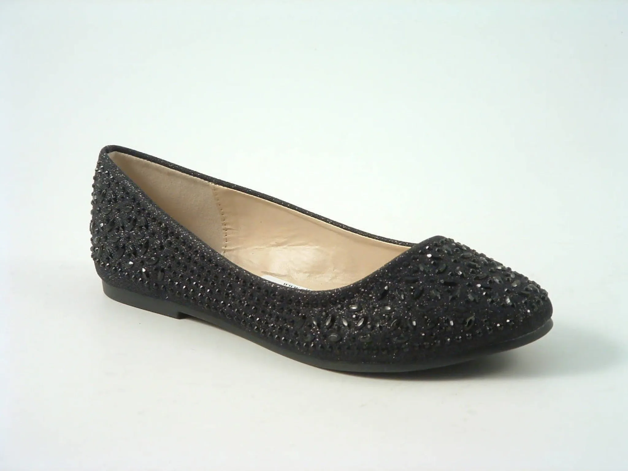 Glitz Shoes Divine Diamante Flat Ballerina Shoes