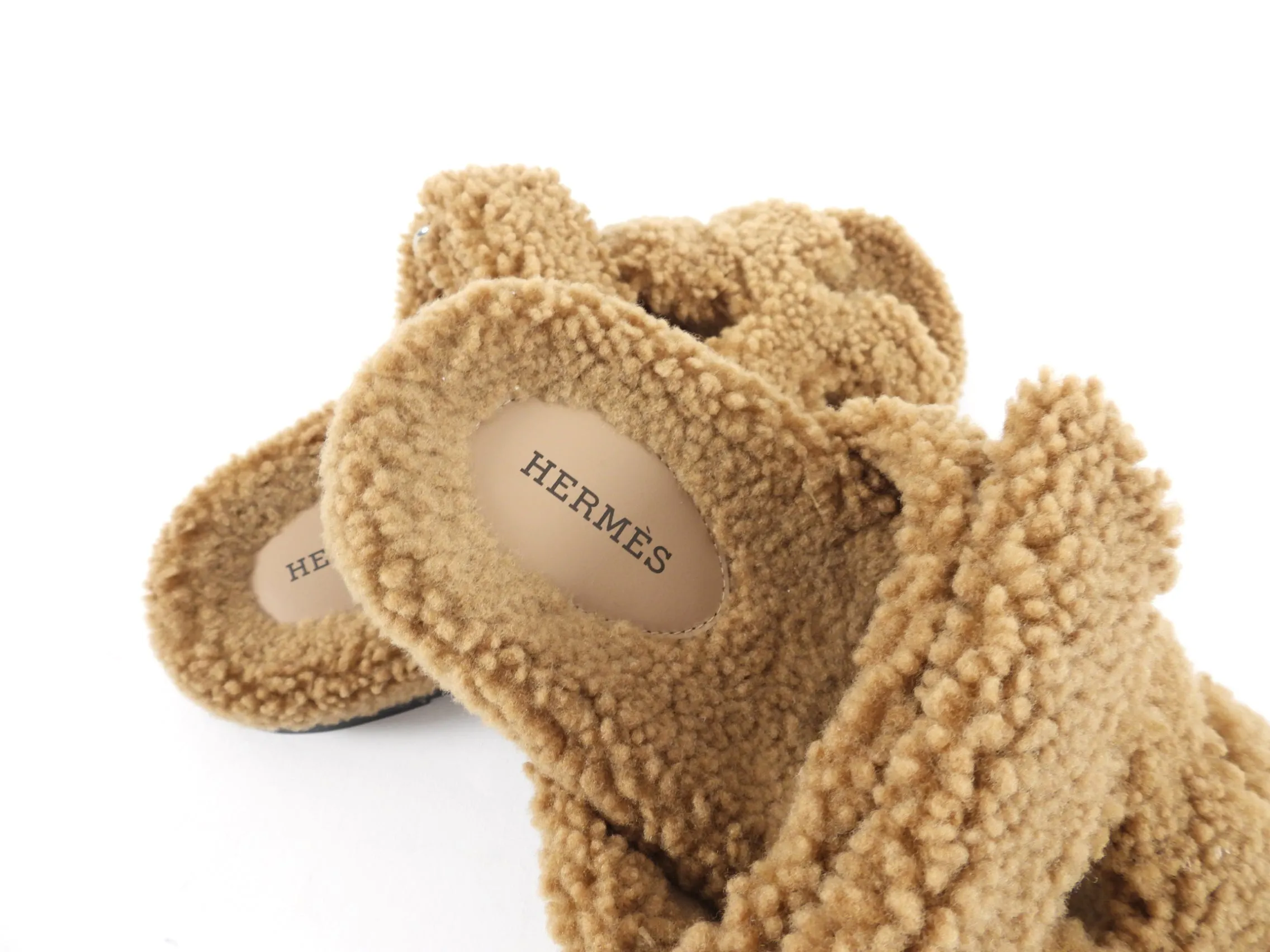 Hermes Chypre Shearling Sandals - 37