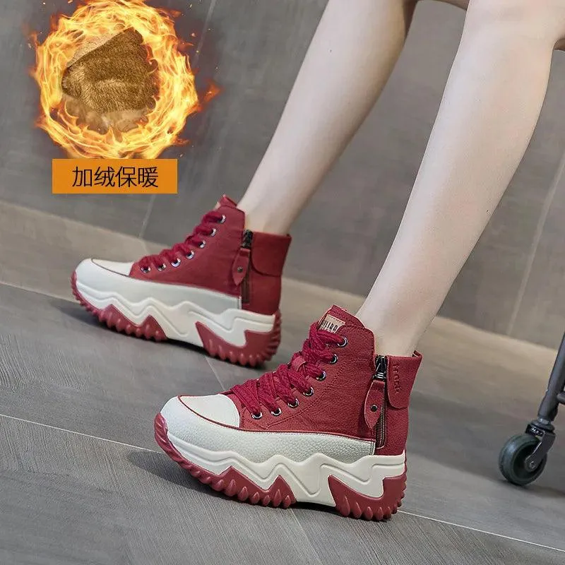 High Top Leather Boots Sneakers: M2511 Women's Casual Shoes