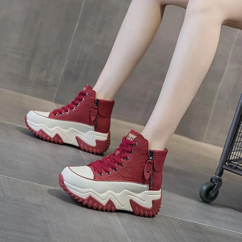 High Top Leather Boots Sneakers: M2511 Women's Casual Shoes