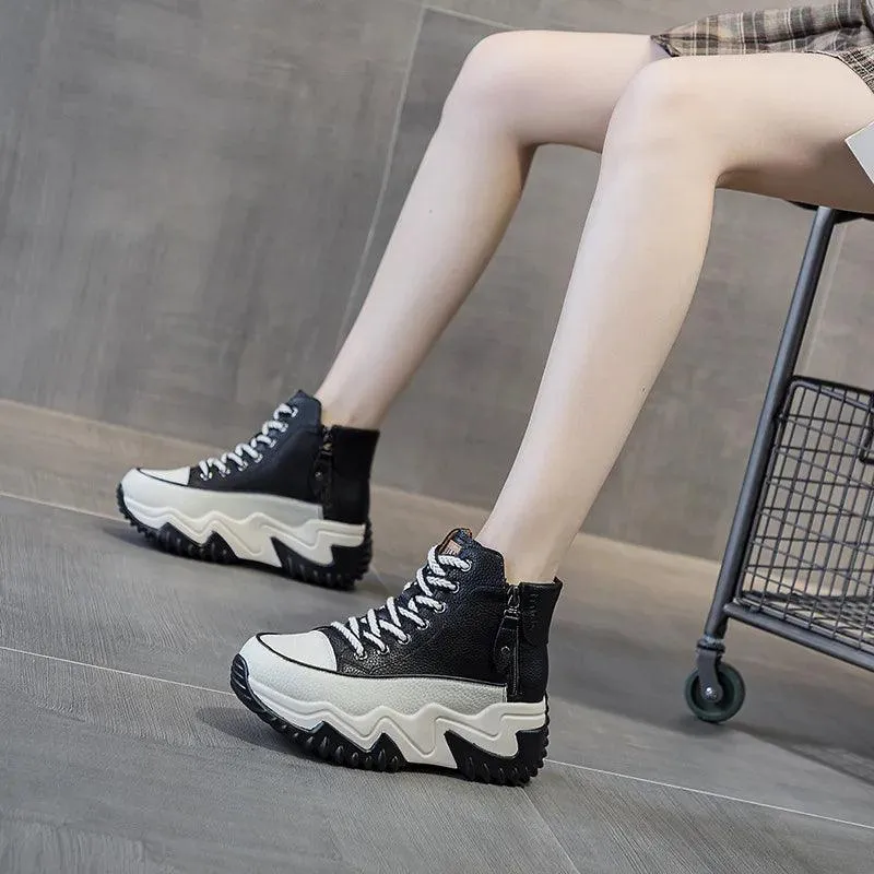 High Top Leather Boots Sneakers: M2511 Women's Casual Shoes