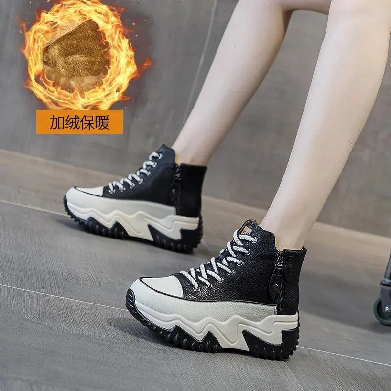 High Top Leather Boots Sneakers: M2511 Women's Casual Shoes