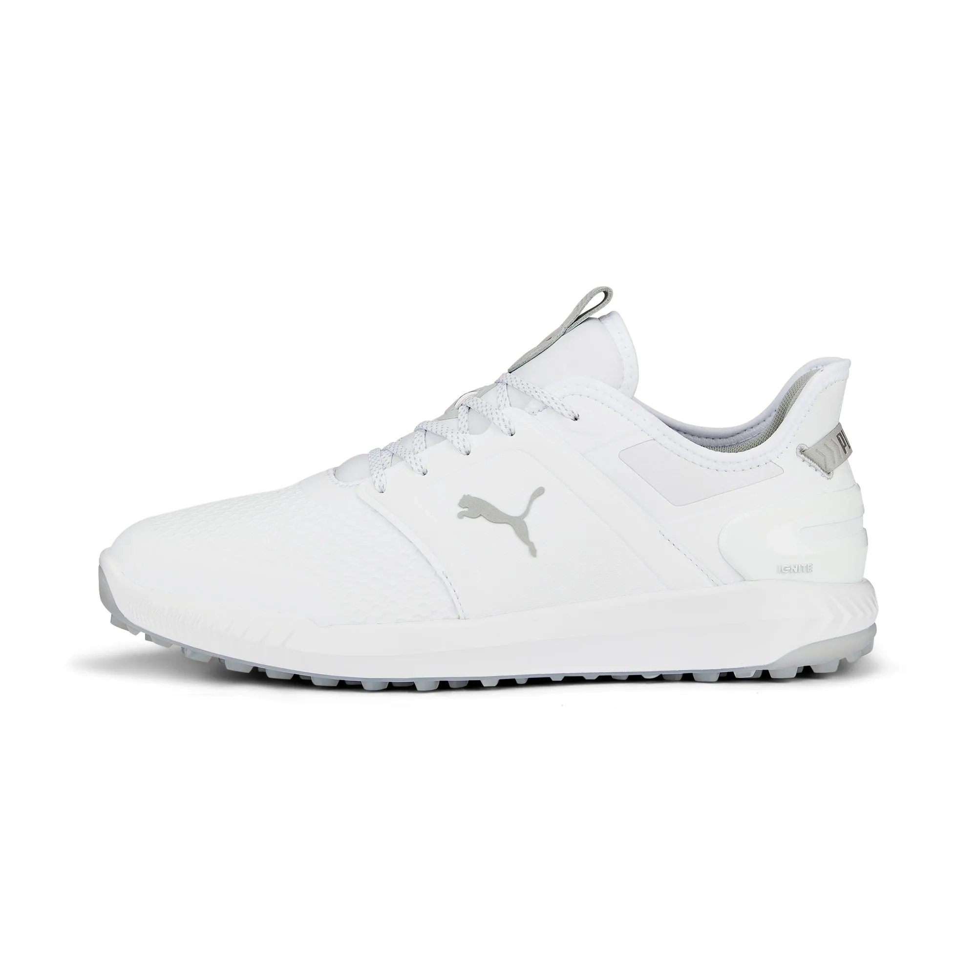 IGNITE ELEVATE Wide Spikeless Golf Shoes | Puma White / Puma Silver