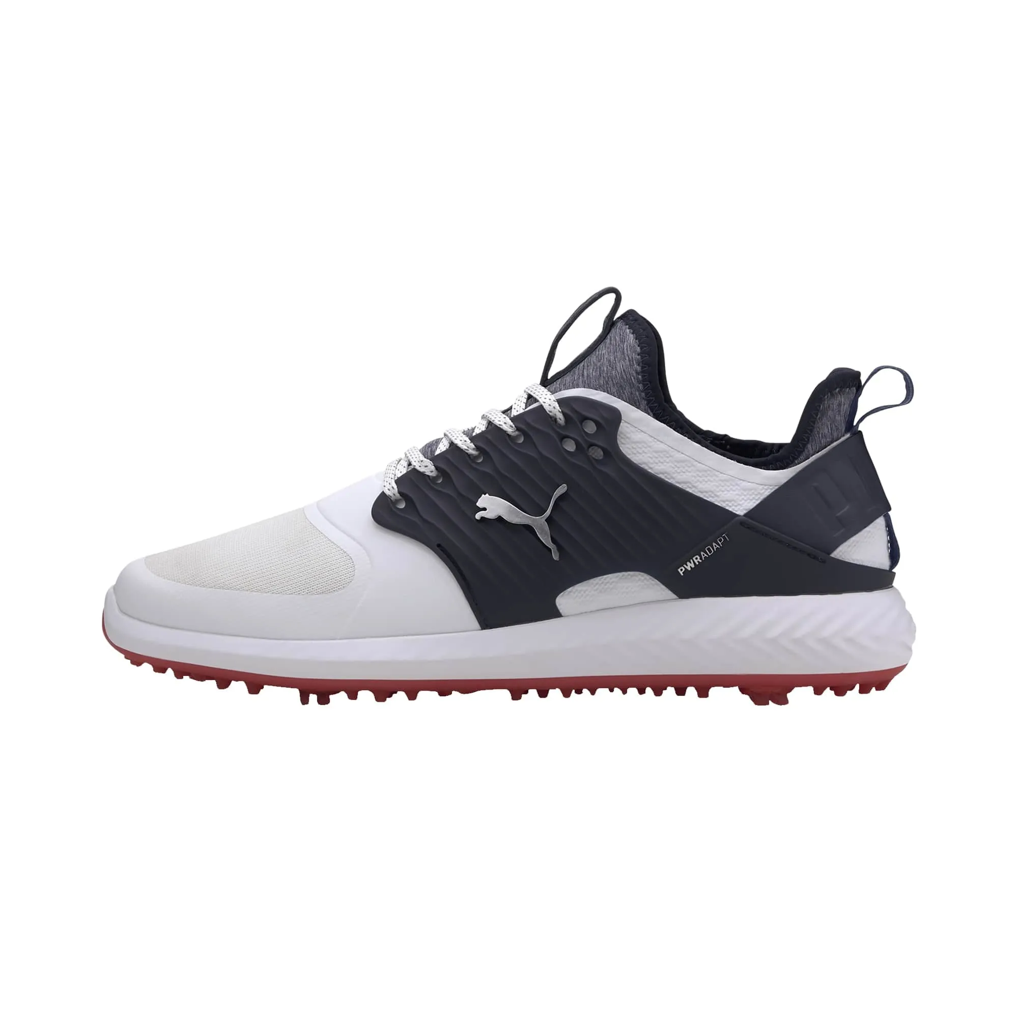 IGNITE PWRADAPT Caged Golf Shoes | Puma White / Peacoat / Puma Red