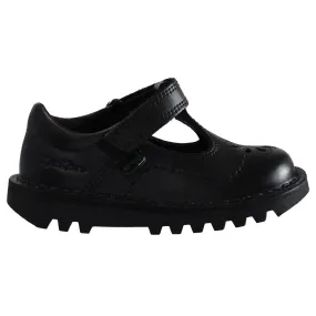 Kickers T-Bar Flutter Kids Black Shoes