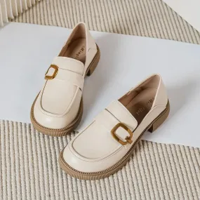 Korean Style Leather Loafers: Women's Casual Shoes CS837-10