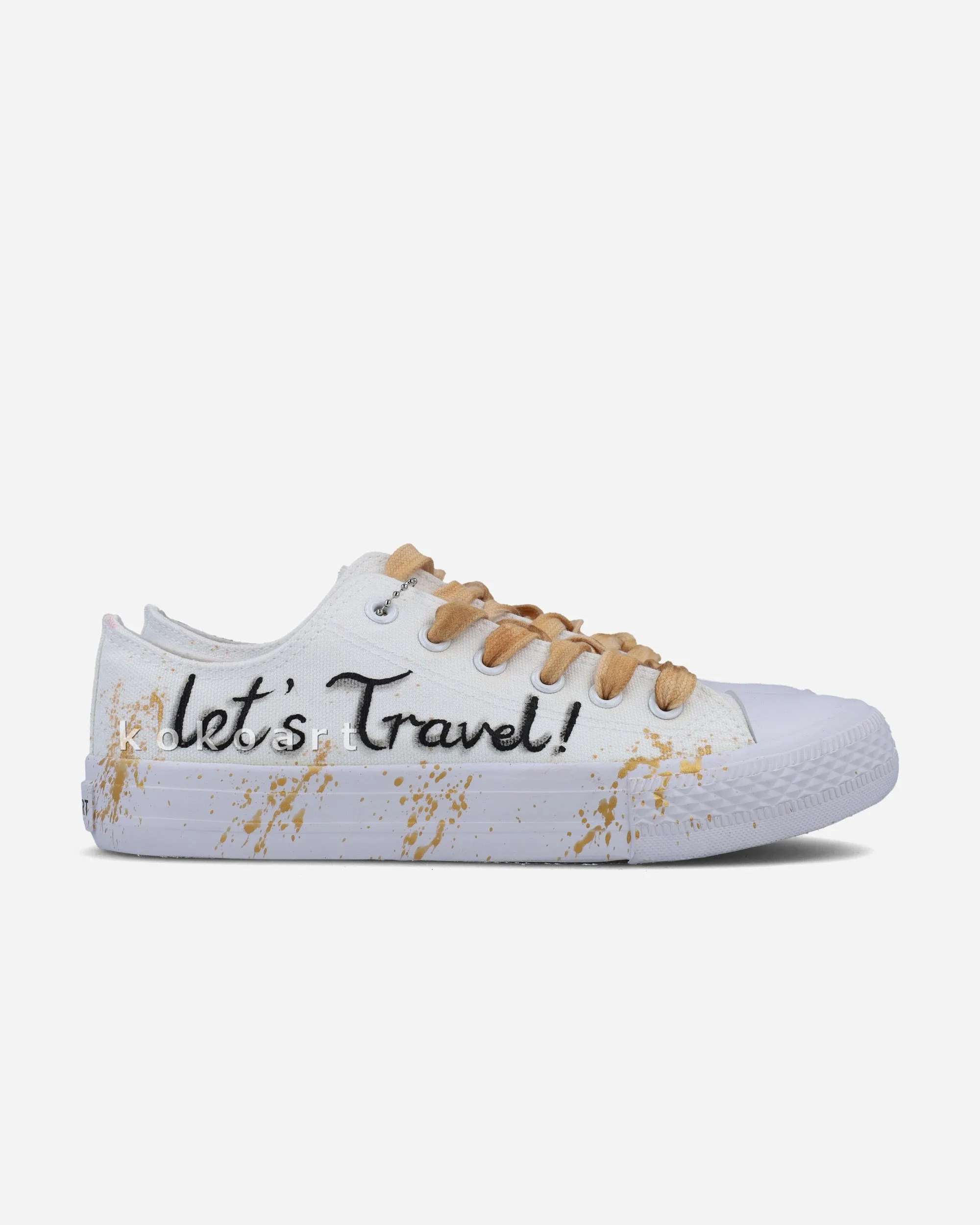 Let's Travel Hand Painted Shoes