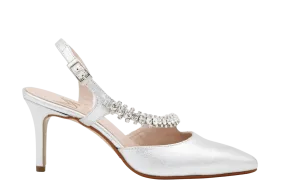 MARIAN Silver  Pointed Toe occasion shoe with diamante