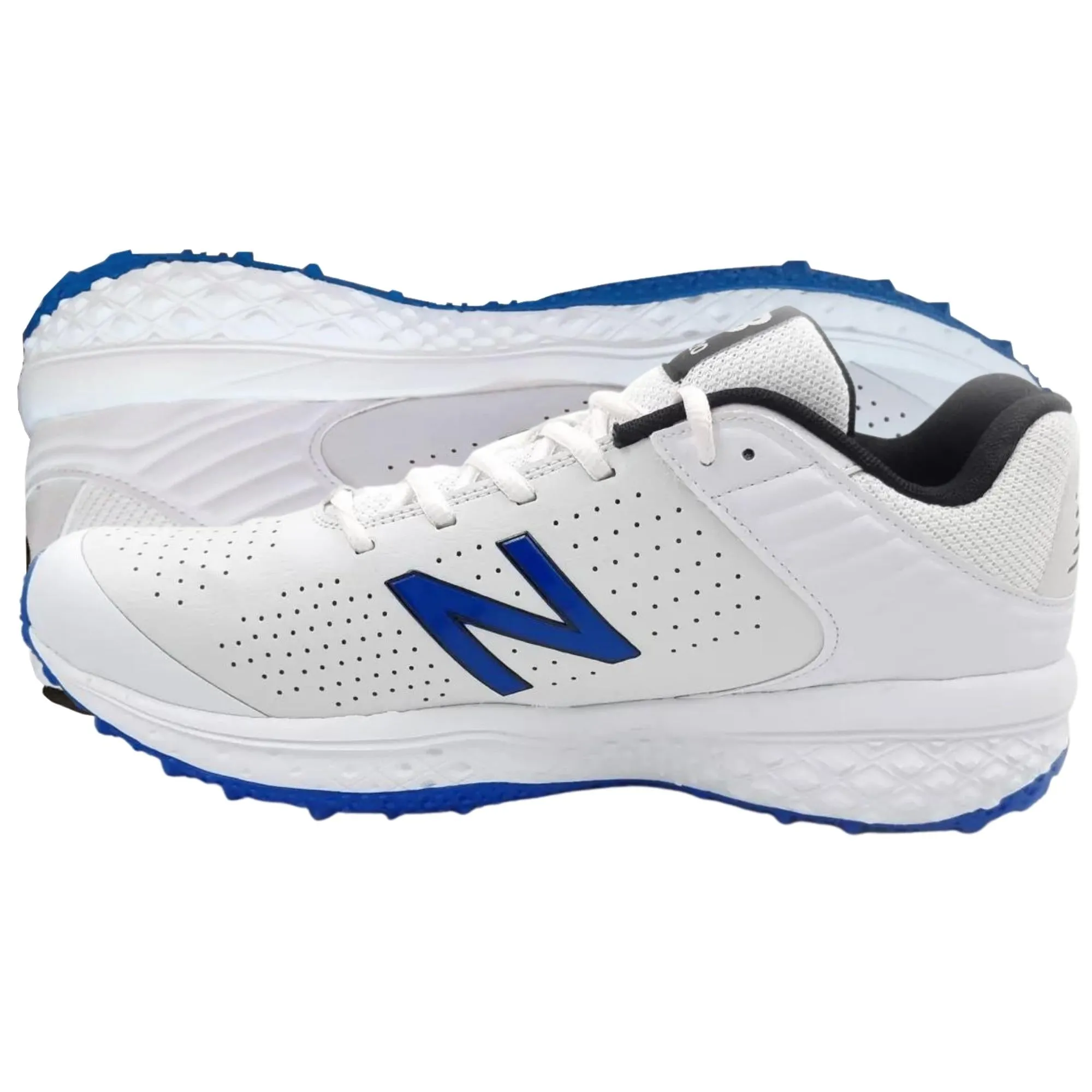 New Balance Cricket Shoes, Model CK4020 D4 Rubber Spikes - White