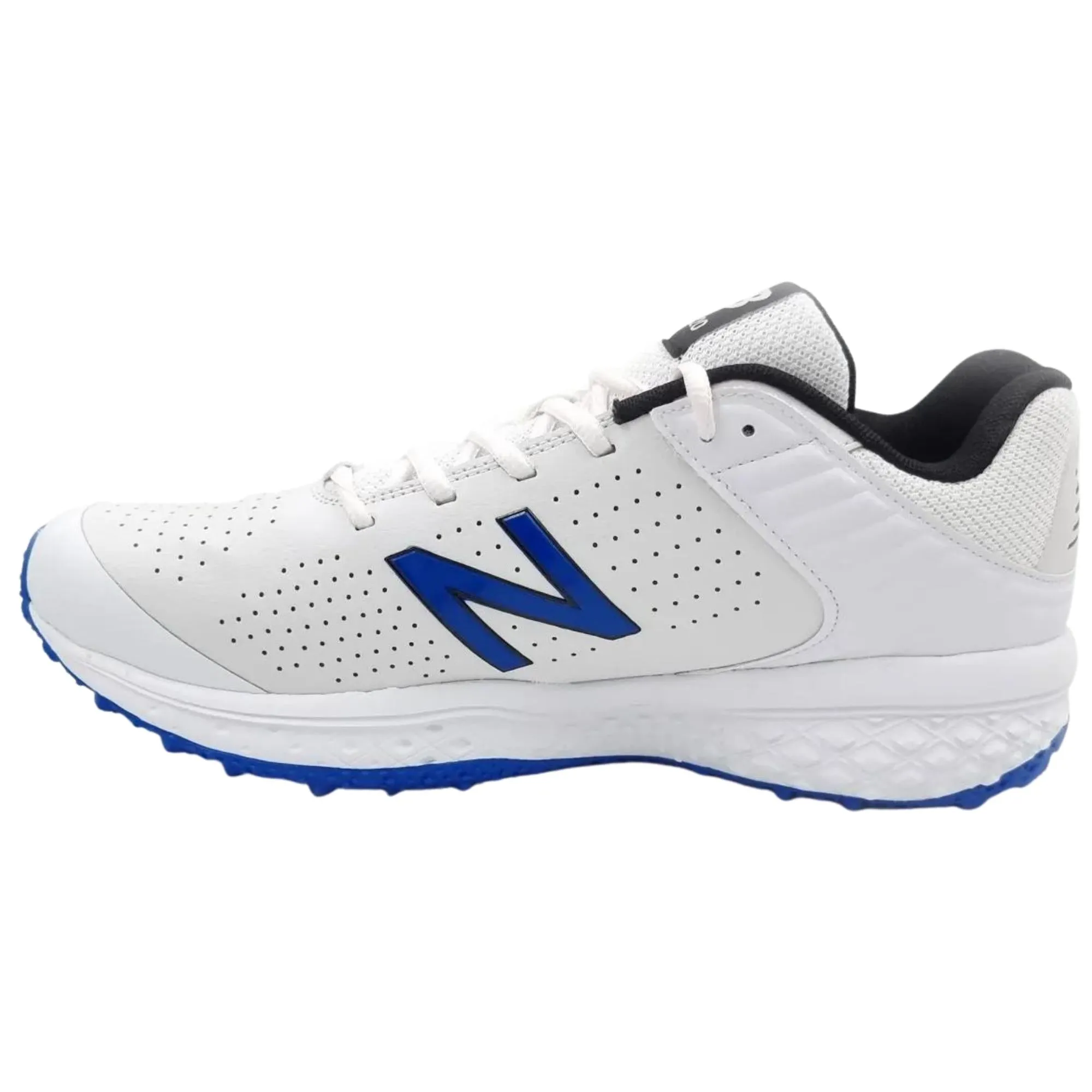 New Balance Cricket Shoes, Model CK4020 D4 Rubber Spikes - White