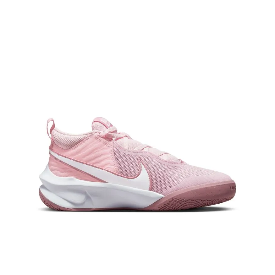 Nike Pink Foam/White Team Hustle D10 Youth Sneaker