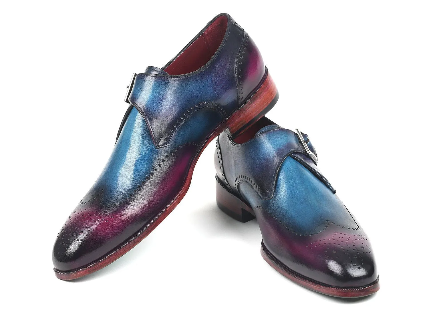 Paul Parkman Single Monkstraps Blue & Purple (ID#948-BLU-PRP)