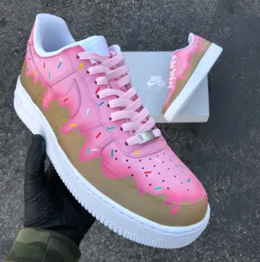 Pink Frosting Sprinkle Donut Nike Air Force 1's