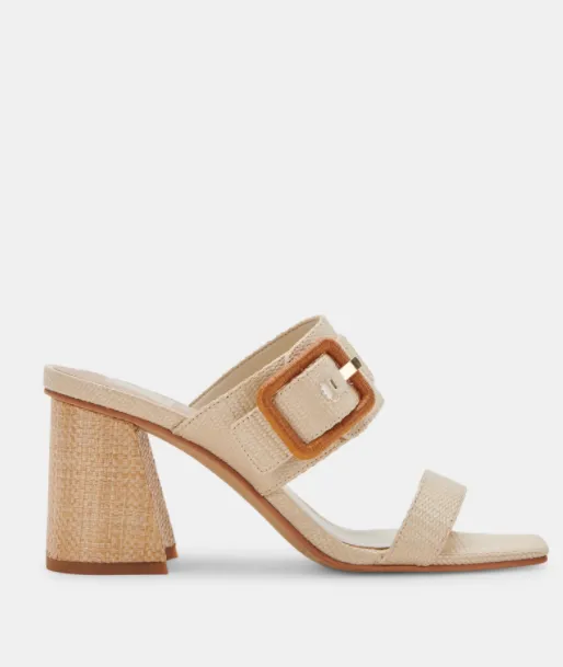 Posy Heels in Natural Rafia