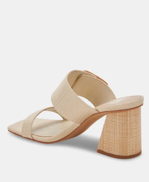 Posy Heels in Natural Rafia