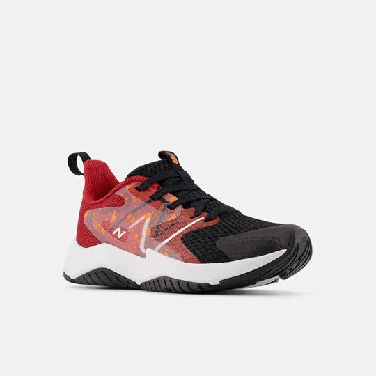 Rave Run v2 Kid's Lace Athletic Trainer - Black/True Red/Blaze Orange