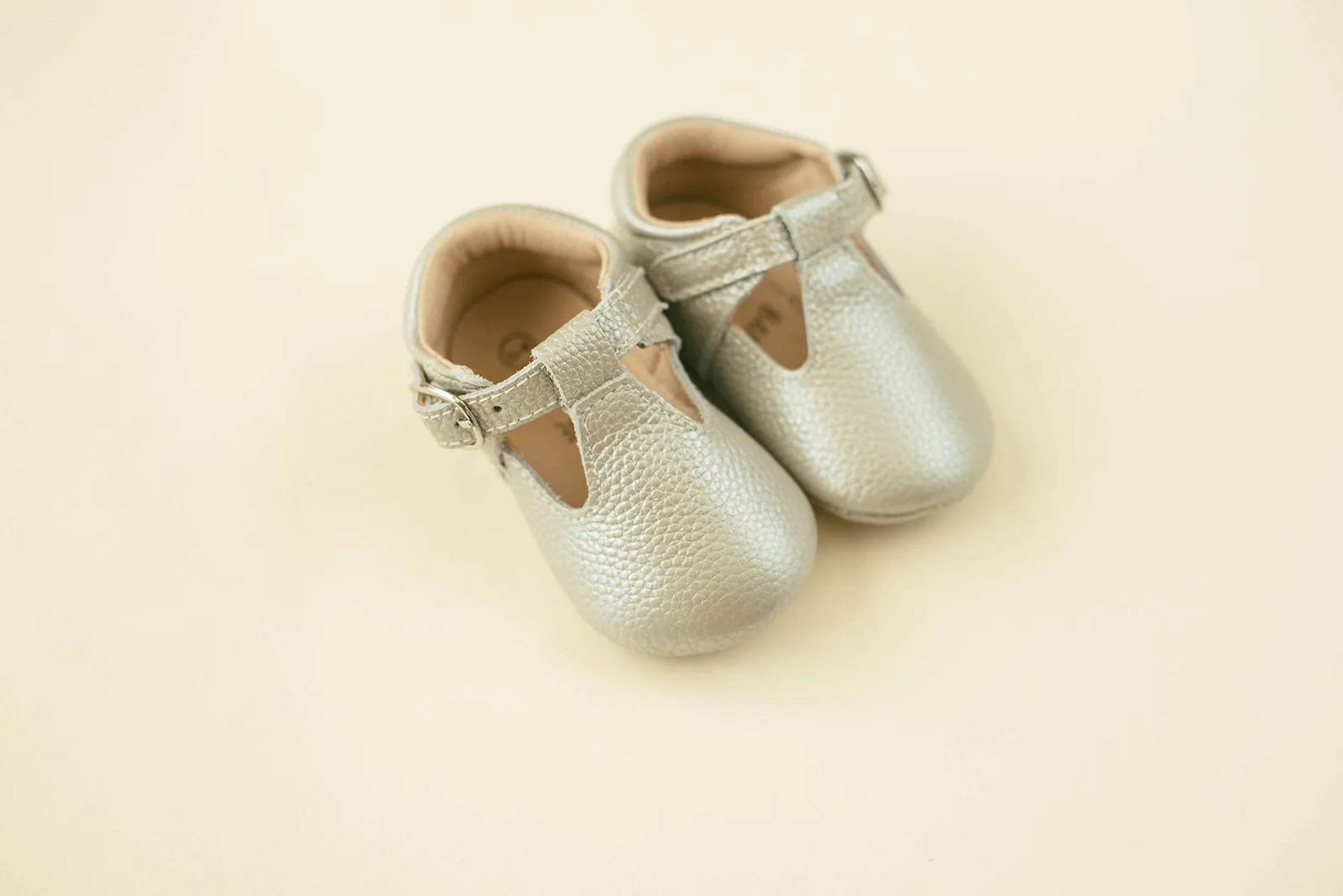 Soft-Sole Leather Mary Jane Moccasins - SILVER