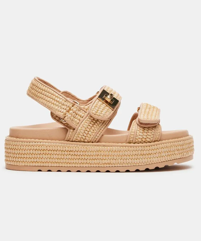 Steve Madden Big Mona Sandal - Natural Raffia