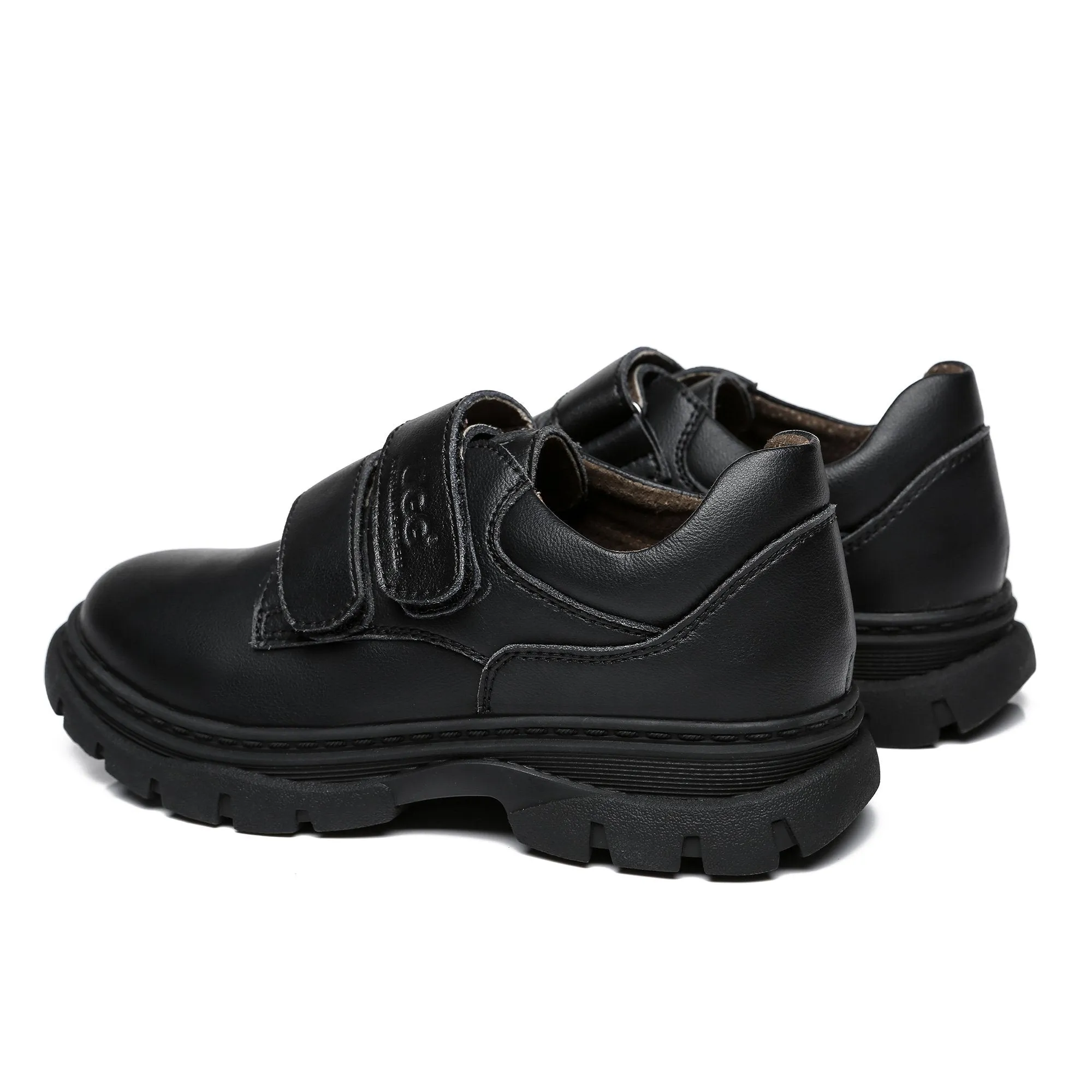 UGG Barry Stylish Leather School Shoes with Velcro Strap for Kids