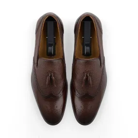 Unique Tassel Brogue Loafers-Brown