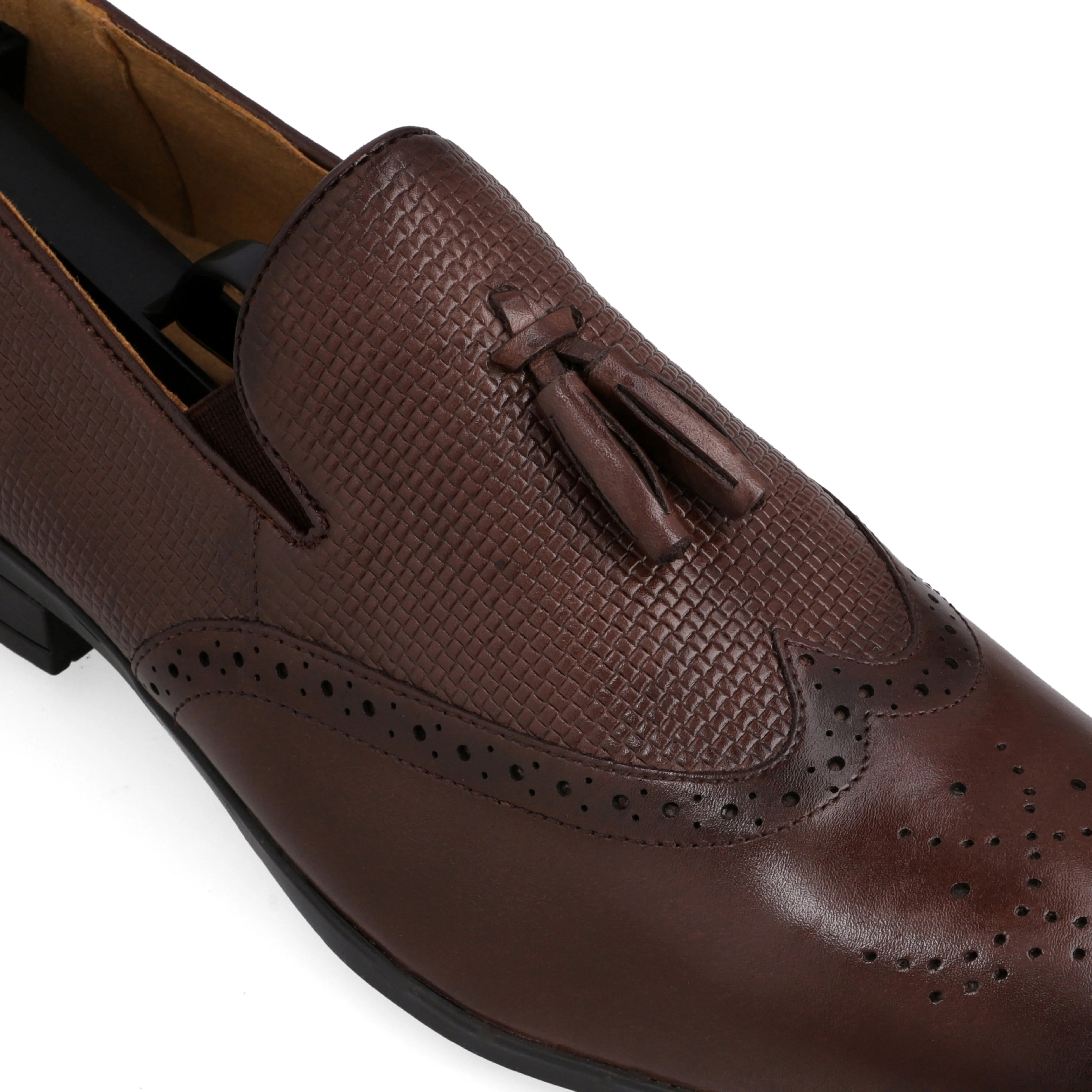 Unique Tassel Brogue Loafers-Brown